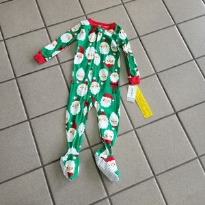 NWT Boy Or Girl 18 Months Carter's Santa Christmas Zipper Footed Sleeper